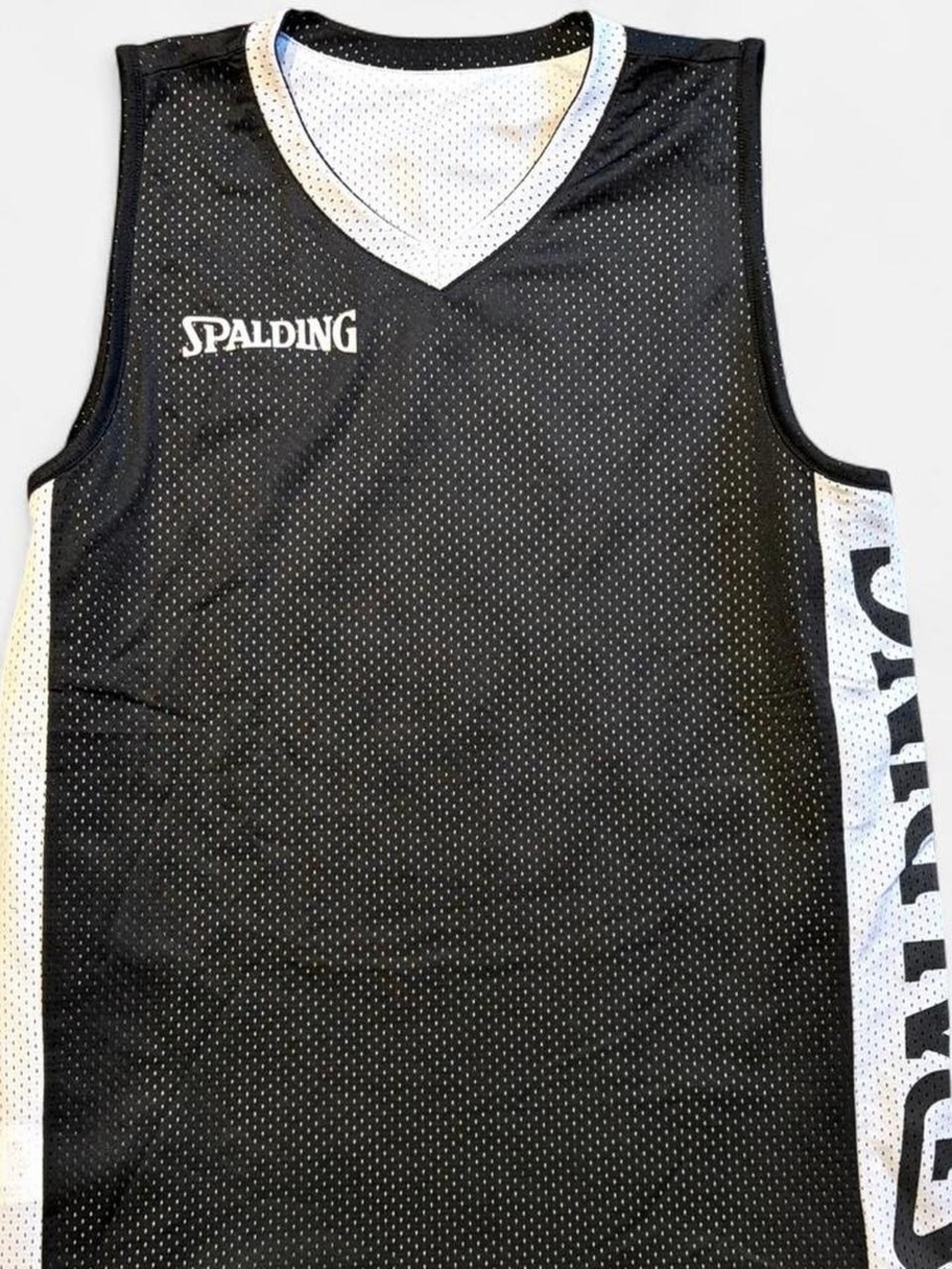 Spalding Black & White Mesh Basketball Jersey